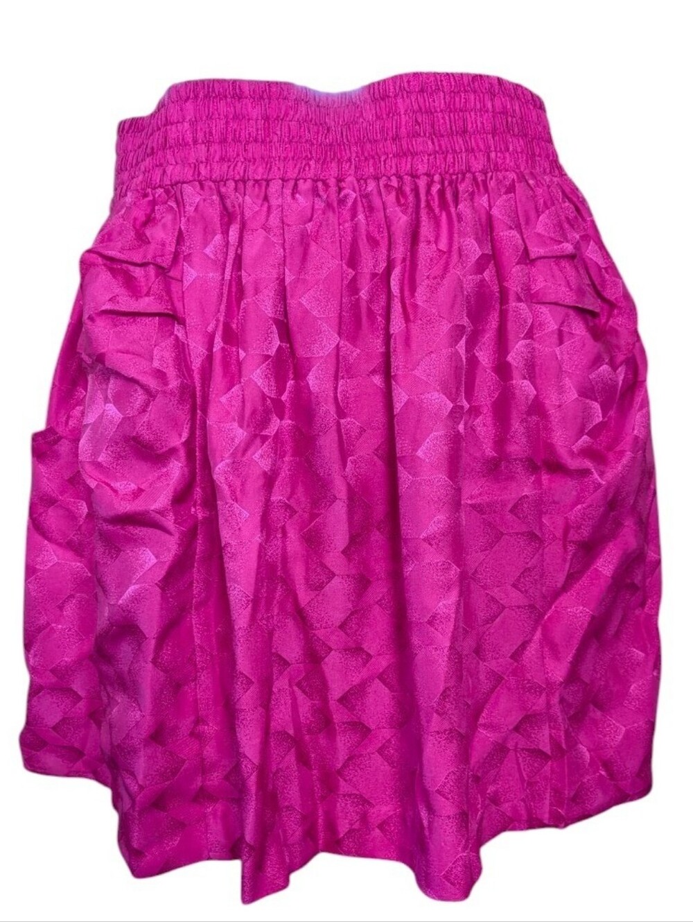 Silence + Noise Hot Pink Geometric Jacquard Satin Mini Skirt Size M
